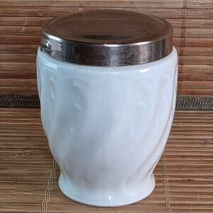 Antique German Porcelain Egg Coddler w Metal Lid KZE Patent HH